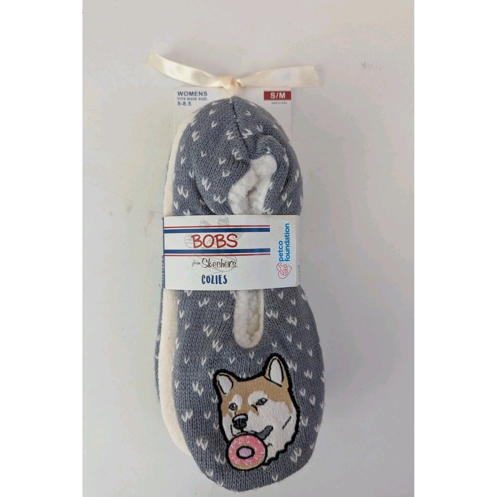 Bobs Skechers Cozies Sherpa Wolf Slippers Womens S/M 5-8.5